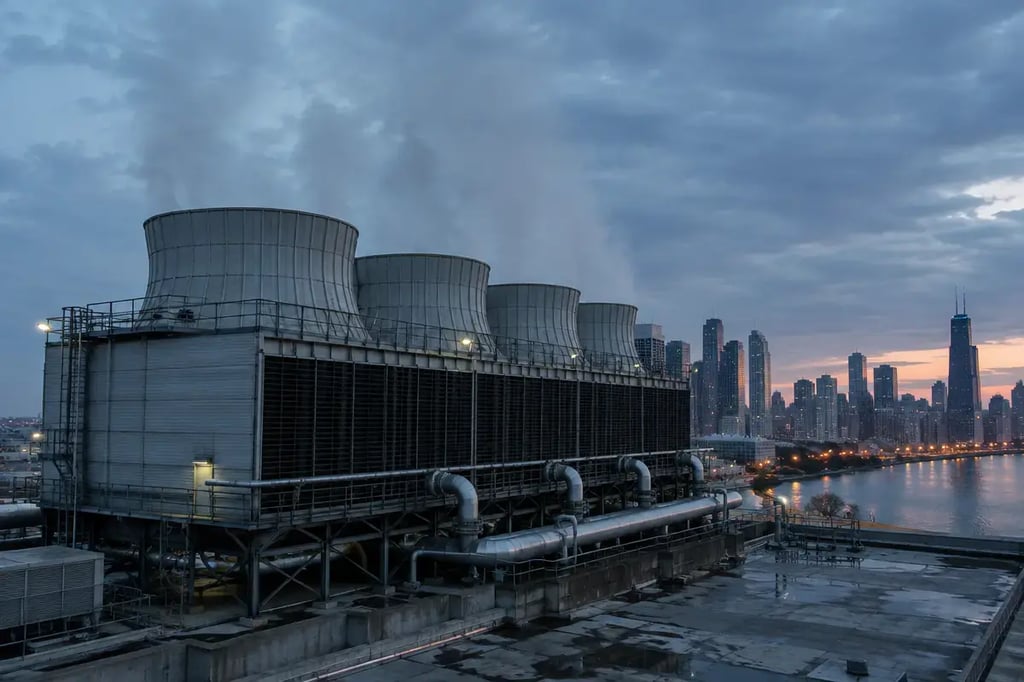 rooftop cooling tower system linked to the 2025 Legionnaires' disease outbreak in New York City