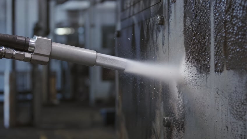 dry ice blasting nozzle cleaning industrial metal surface