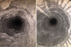 dryer exhaust before and after cleaning