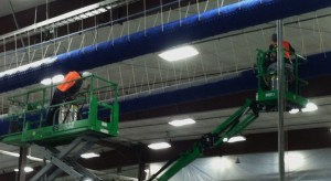 air ducts in ice cream facility being cleaned