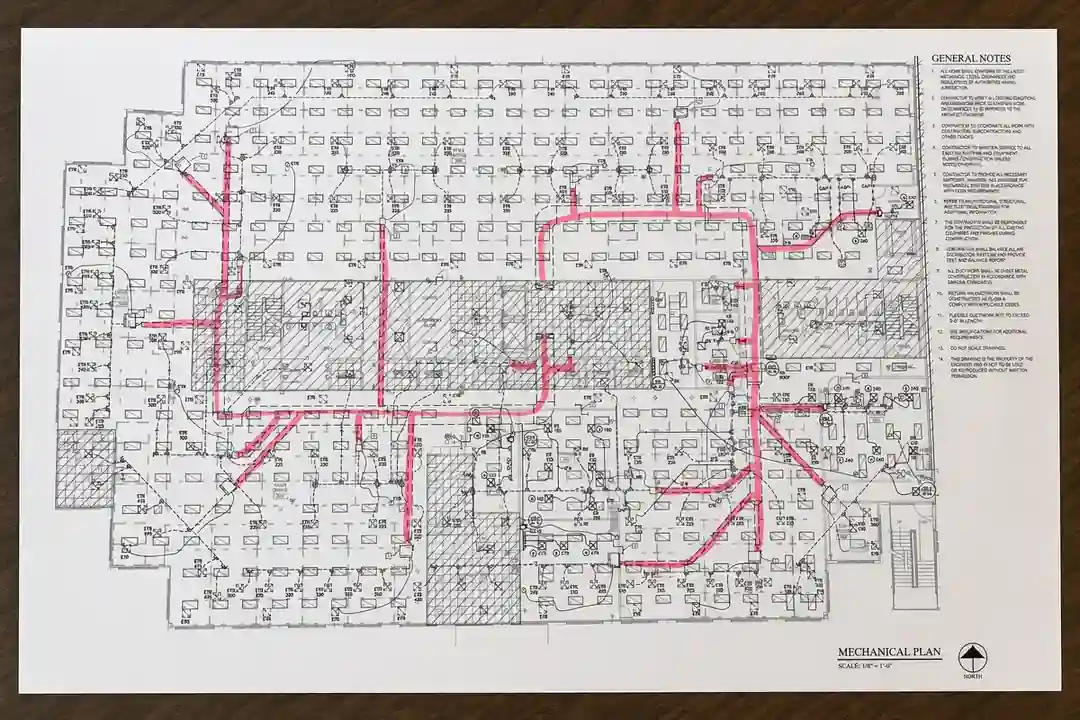 marked blueprint