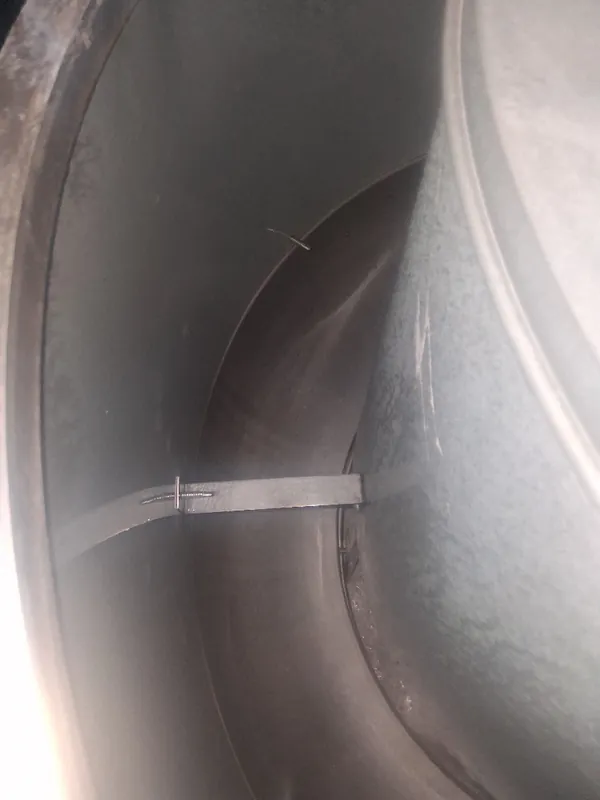 After: the same duct transition with clean metal surfaces after Service-Tech air duct cleaning